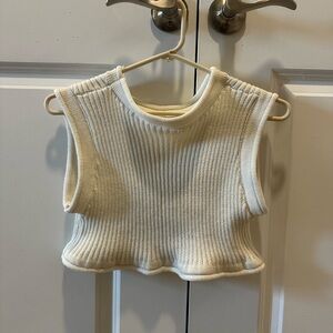 Amazon Cream Ribbed Crop Top